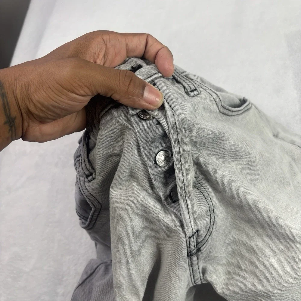 Levi's 501 93 Selvedge Acid Washed Grey Denim Jeans Men's 28